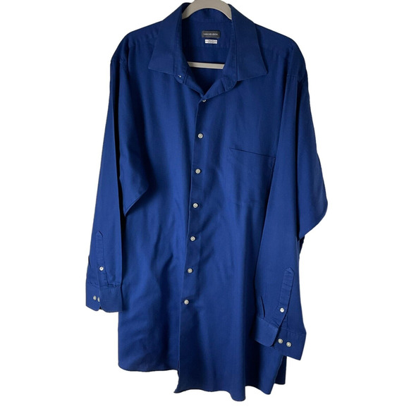 Van Heusen Men's Blue  18 1/2 35/36 Tall Fit  Shirt Stretch Cotton Blend - Picture 1 of 11